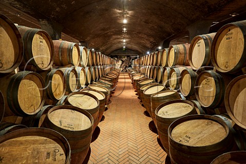 Barrel cellar of Isole e Olena Barberino Val dElsa Tuscany Italy Chianti Classico
