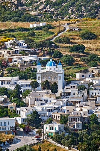 Village of Falatados with its Holy TrinitySt John Church at the foot of the Volax Plateau Tinos Greece