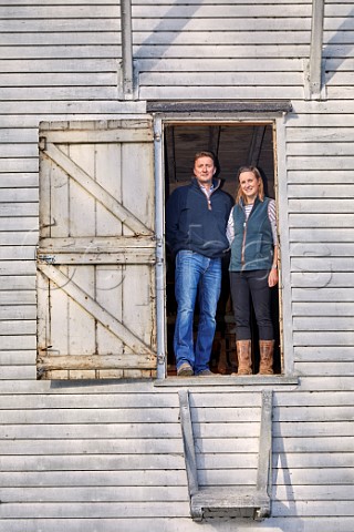 Mark and Polly Baines in Thorrington Tide Mill a Grade 2 listed building built in 1831 Mill Farm near Brightlingsea Essex UK