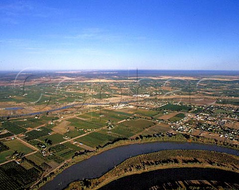 BRL Hardy and and Angoves wineries near the Murray   River surrounded by vineyards and citrus groves   Renmark South Australia