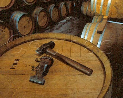 Tools for tightening up barrels in Orlando Rowland   Flat winery South Australia   Barossa Valley