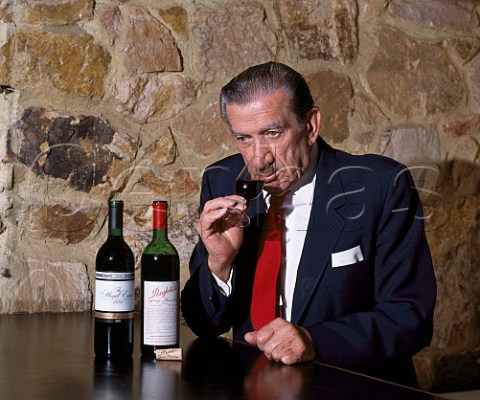 Max Schubert died 1994 with a bottle of 1983 Grange Hermitage and a 1986 Magill Estate  Penfolds Magill Winery Adelaide South Australia