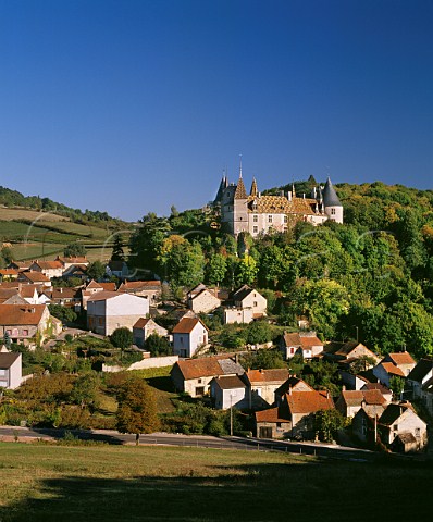 Village and 15thcentury chteau of La Rochepot Cte dOr France Hautes Ctes de Beaune