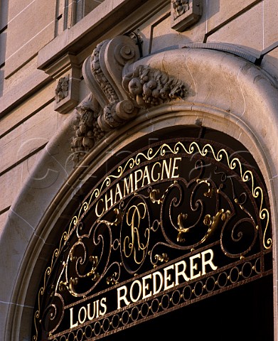 Entrance to the house of Champagne Louis Roederer on Boulevard Lundy Reims Marne France