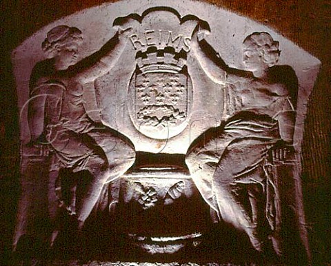 Relief depicting the crest of Reims in the Gallerie   de Pekin part of the vast cellars of Champagne   Mercier 20 metres below ground at Epernay