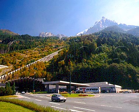 Entrance to French side of Mont Blanc tunnel above   Chamonix  HauteSavoie France RhneAlpes