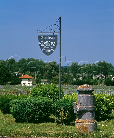 Sign at entrance to Chteau Rouget Pomerol Gironde France  Pomerol  Bordeaux