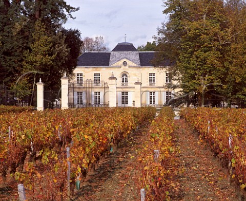 Chteau LynchMoussas viewed over its autumnal vineyard Pauillac Gironde France   Mdoc  Bordeaux