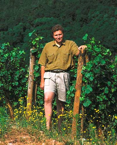 Olivier Humbrecht in his Pinot Gris vineyard   on the hill of Rotenberg   Wintzenheim HautRhin France  Alsace