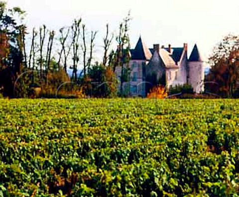 Chteau de Moncontour viewed over vineyard in the   Quarts de Moncontour at Vouvray IndreetLoire   France      AC Vouvray