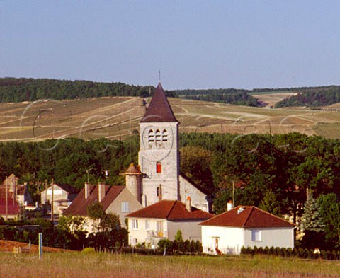 Eglise StPierre at Chablis with the premier cru vineyard Monte de Tonnerre in the distance   Yonne France