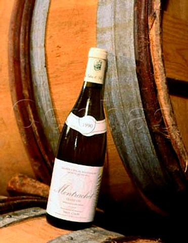 Bottle of 1990 Montrachet in the cellar of   Marc Colin Gamay Cte dOr France