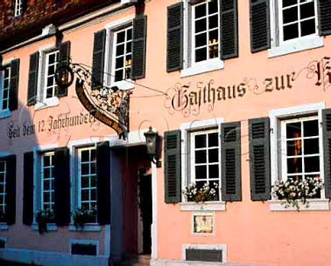 Sign on wall of Gasthaus zur Kanne the oldest restaurant in the Pfalz Deidesheim Germany Pfalz    
