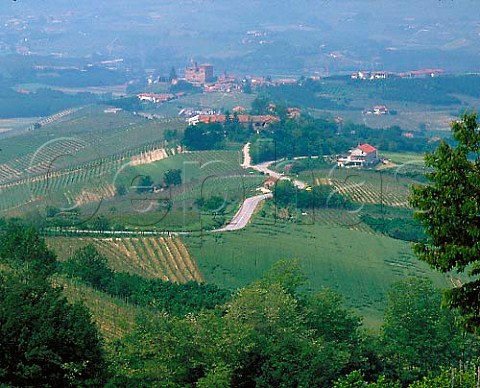 View from Diano dAlba to Grinzane Cavour     Piemonte Italy   Barolo