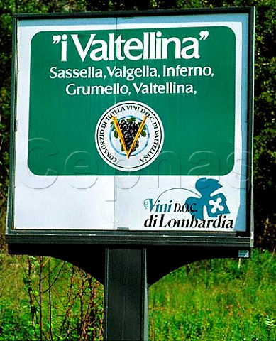 Valtellina wine sign Lombardy Italy