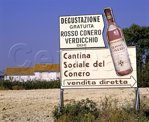 Sign for Cantina Sociale del Conero Camerano Marches Italy Rosso Conero