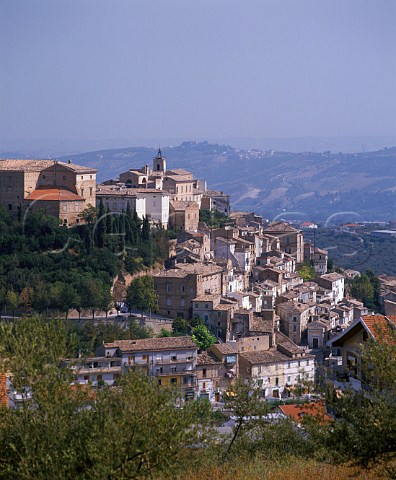 Village of Loreto Aprutino the white building in middle at top is the Valentini family palazzo  Abruzzi Italy
