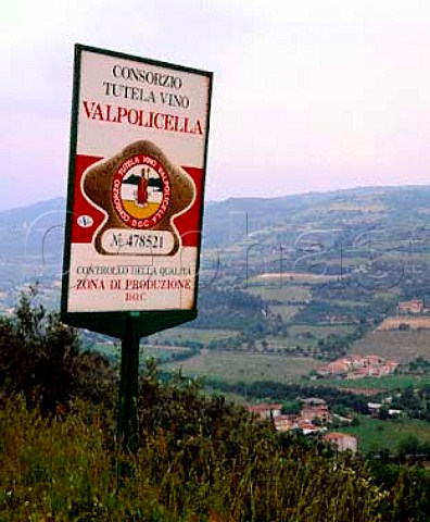 Valpolicella sign at Cazzano Veneto Italy