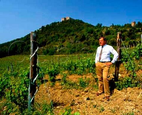 Marchese Nicol Incisa della Rocchetta in Castiglioncello the original vineyard of Sassicaianamed after the 14thcentury castle on the hilltopAt an altitude of around 340 metres it was plantedin 1944 with cuttings of Cabernet Sauvignon fromChteau LafiteRothschild  Tenuta San Guido Bolgheri Tuscany Italy