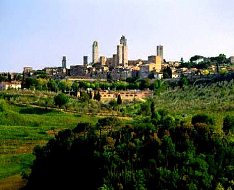 The town of San Gimignano and its medieval towers   Tuscany Italy