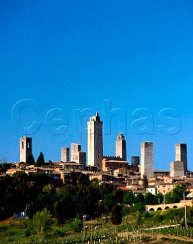The town of San Gimignano and its medieval  towers   Tuscany Italy