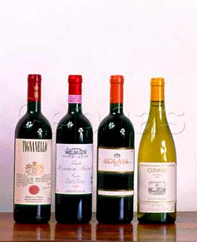 Four of the top wines of Marchesi L  P Antinori   Florence Italy