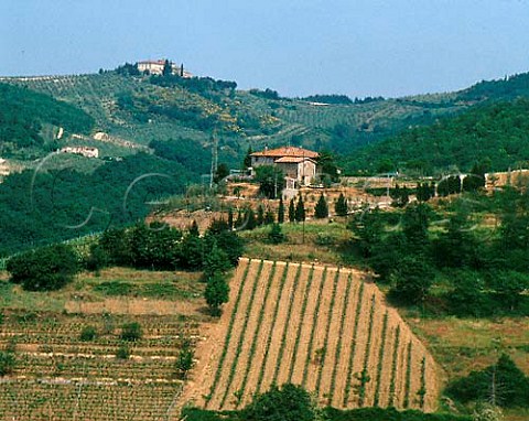 The estate of Capanelle On the horizon is Castello   di San Donato in Perano Near Gaiole in Chianti   Tuscany Chianti Classico