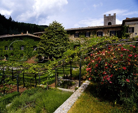 The garden of the 11thcentury Badia a Coltibuono   Gaiole in Chianti Tuscany Italy     Chianti Classico