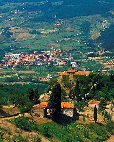 The town of Rufina in the Sieve valley viewed from   Castiglioni Tuscany Chianti Rufina