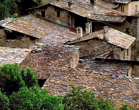 Slate rooftops of Castione near Sondrio Lombardy    Italy