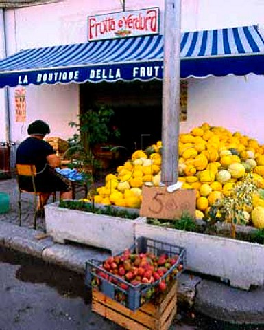 Melons and prickly pears for sale   Puglia Italy