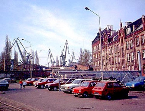 Shipyard cranes Gdansk Poland