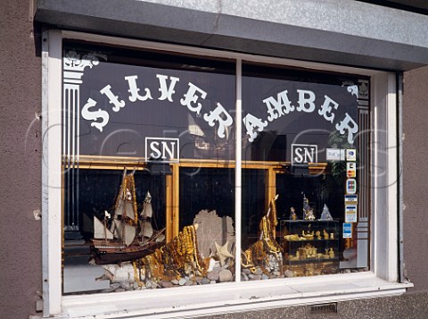 One of the many shops selling Amber in Gdansk The city has connections with the old Amber Trail  Poland