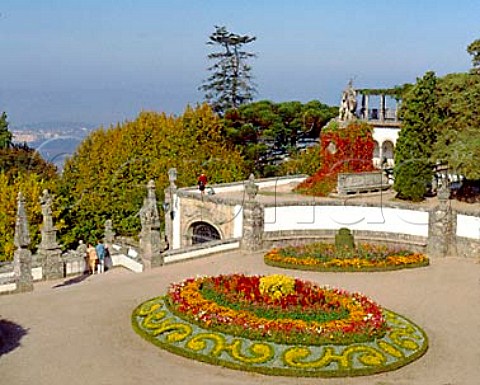 The garden in front of the Church of Bom Jesus do   Monte near Braga Portugal   Now a place of pilgrimage it was created at the   beginning of the 18th century by Bragas archbishop
