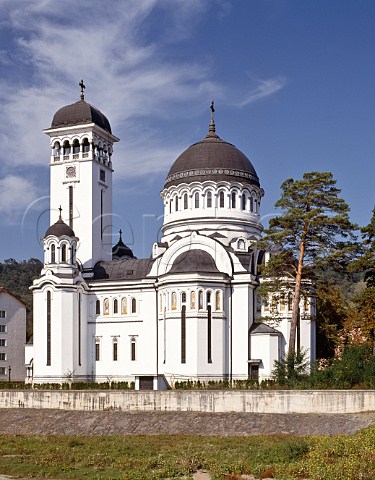 Orthodox church by Tirnava Mara river Sighisoara   Transylvania Romania