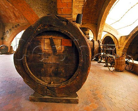 Ancient cask in barrel museum of Codorniu  Sant Sadurni dAnoia Catalonia Spain   Penedes