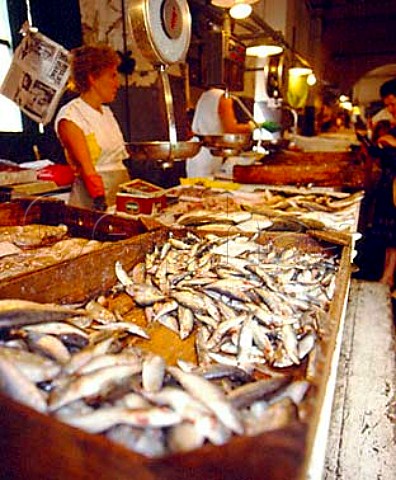 Indoor fish market Palafrugell Catalonia Spain