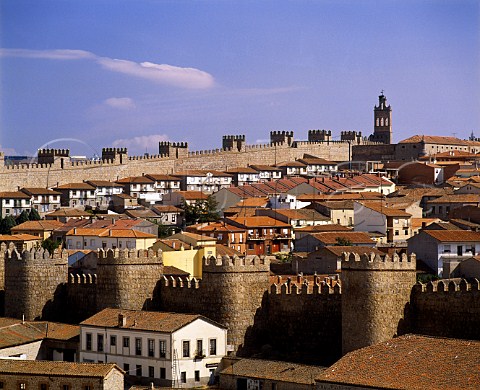 The walled town of Avila Castilla y Len Spain