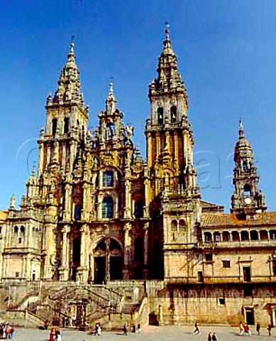 The cathedral of Santiago de Compostela where St James is said to be buried It is an important place of pilgrimage Galicia Spain