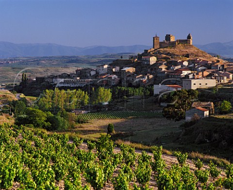 Village of San Vicente de la Sonsierra viewed over   vineyard  La Rioja Spain    Rioja Alta