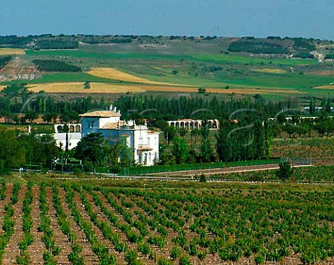 The house of Vega Sicilia viewed from its vineyard   Valbuena de Duero Valladolid province   Castilla y Len Spain   Ribera del Duero