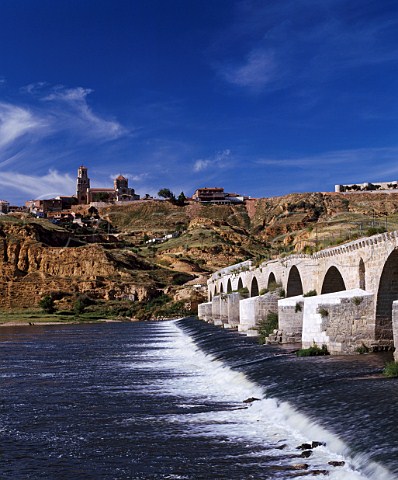 The ancient wine town of Toro above its Roman bridge and the Rio Duero   Zamora Province Castilla y Len Spain