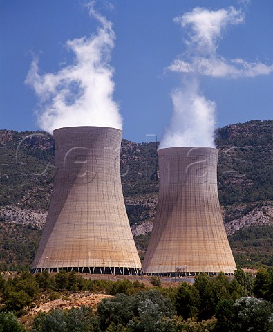 The cooling towers of the nuclear power station at   Cofrentes Valencia Province Spain