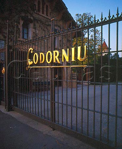 Entrance gate of the Codorniu winery Sant Sadurni   dAnoia Catalonia Spain