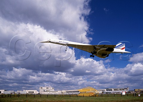 Air France Concorde landing at Heathrow Airport London England  1990