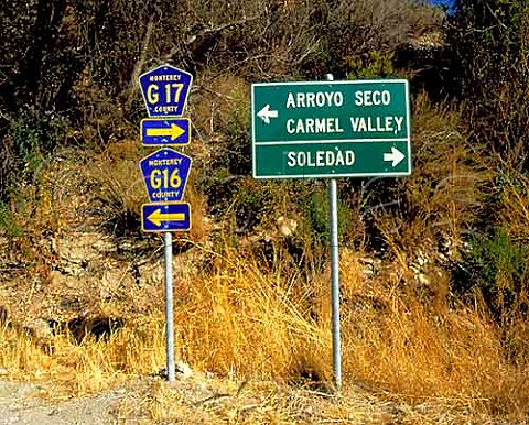 Signpost in the Arroyo Seco Monterey Co   California