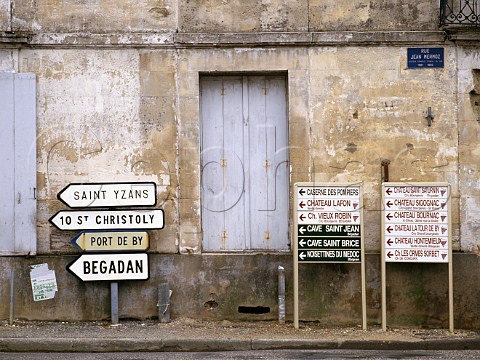 Road signs in LesparreMdoc Gironde France      Mdoc  Bordeaux