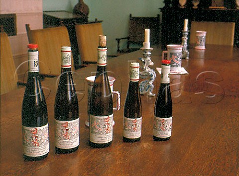 Selection of Riesling wines in the tasting room at   Weingut von Buhl in Deidesheim  Germany  Pfalz