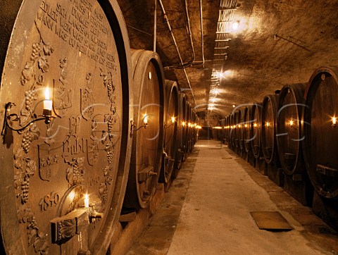 Traditional barrels in the cellars of   Weingut von Buhl Deidesheim Germany Pfalz