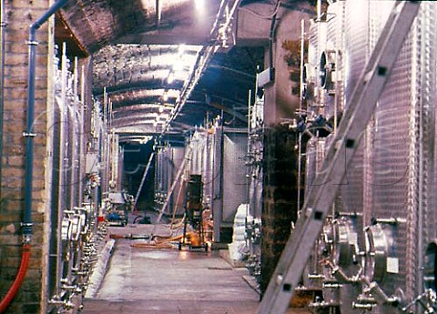 Steel fermentation tanks in the cellars of Weingut   von Buhl Deidesheim Germany Pfalz